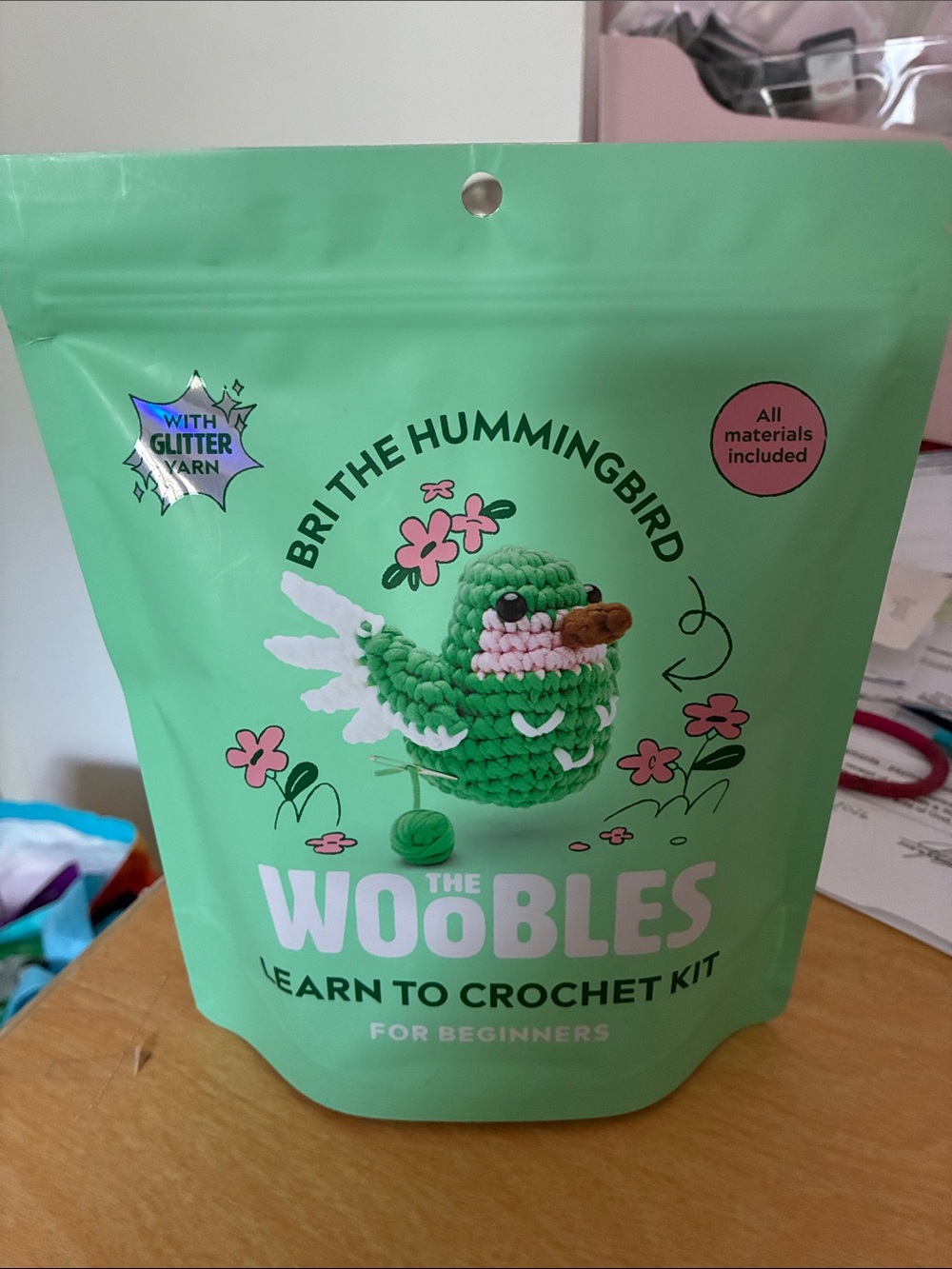 The Woobles "Bri the Hummingbird" Crochet Kit - Green